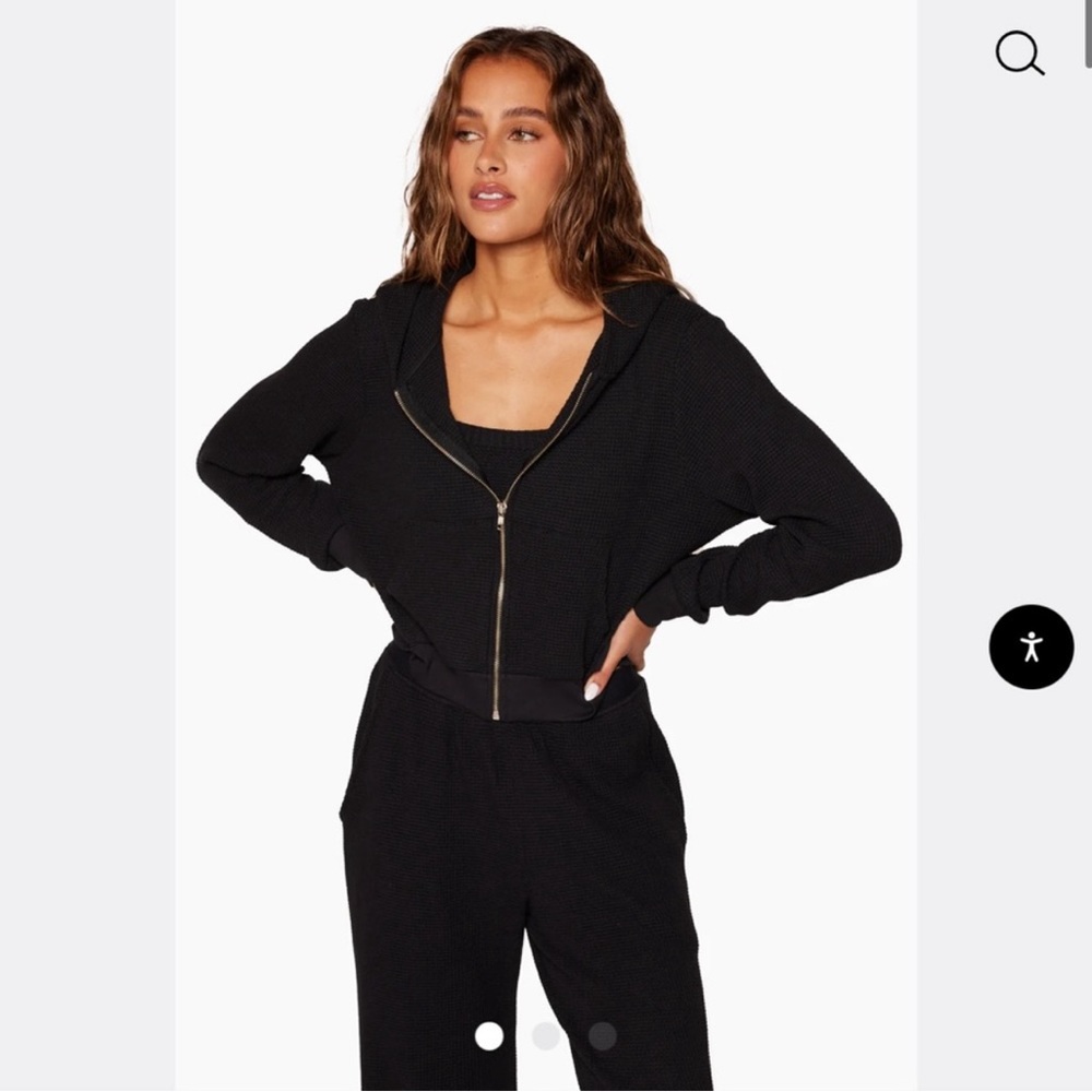 Setactive Waffle Knit Lounge Zip Cardigan Jacket in Oxford (dark blue)
